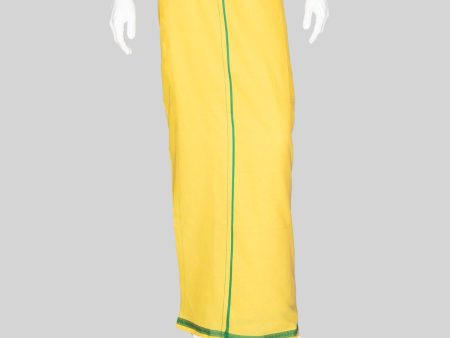 Veshti - 2 Mtrs | Ls Pentex Border Dhoti  Yellow Colour Vesti for Men For Discount