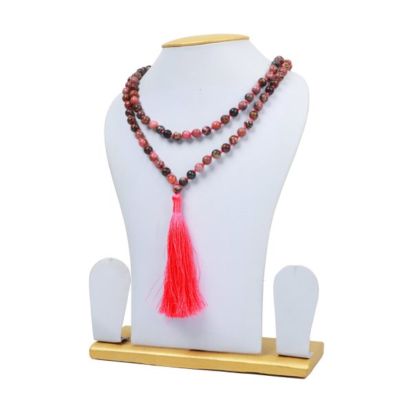 Crystal Mala - Rhodonite | Semi Precious Stone Mala  Japa Mala for Men & Women Sale