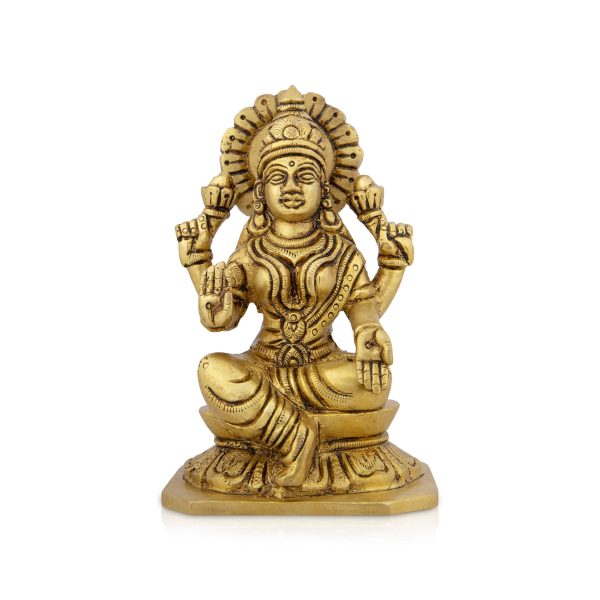 Lakshmi Idol - 5 x 3 Inches | Antique Brass Idol  Laxmi Murti  Lakshmi Murti for Pooja  990 Gms Approx Hot on Sale