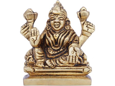 Laxmi Idol - 2 x 2 Inches | Antique Brass Idol  Lakshmi Idol  Lakshmi Murti for Pooja  190 Gms Approx on Sale