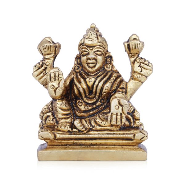 Laxmi Idol - 2 x 2 Inches | Antique Brass Idol  Lakshmi Idol  Lakshmi Murti for Pooja  190 Gms Approx on Sale