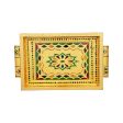 Pooja Tray - 7 x 10 Inches | Thali Tray  Wooden Plate  Gold Polish Meenakari Design Plate for Home  525 Gms Approx Discount