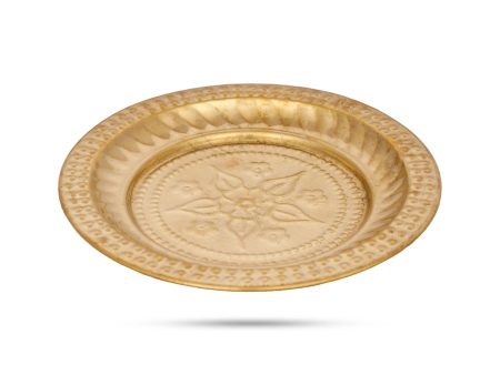 Brass Plate - 4.5 Inches | Beading Design Thali Plate  Pooja Plate for Home  20 Gms Approx Online Hot Sale