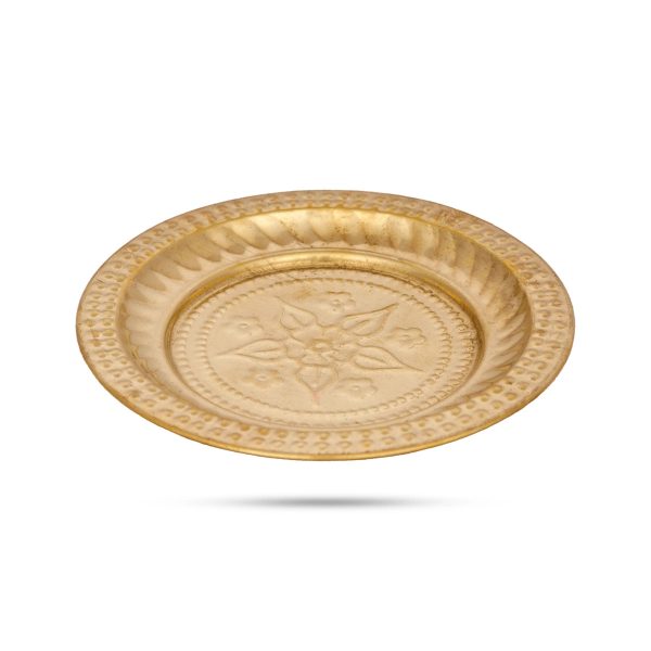 Brass Plate - 4.5 Inches | Beading Design Thali Plate  Pooja Plate for Home  20 Gms Approx Online Hot Sale