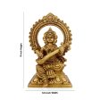 Saraswati Murti With Arch - 8 x 5.5 Inches | Antique Brass Idol  Saraswati Idol for Pooja  2.060 Kgs Approx For Cheap