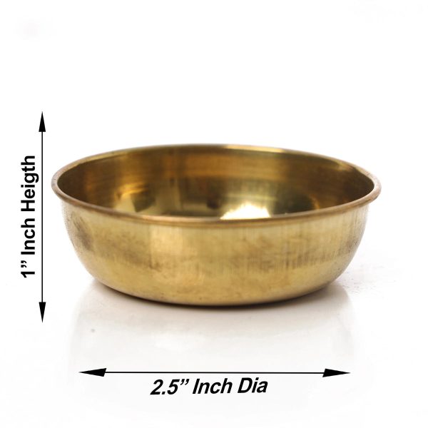 Brass Cup - 1 x 2.5 Inches | Brass Bowl  Brass Vessel for Pooja  20 Gms Approx Fashion