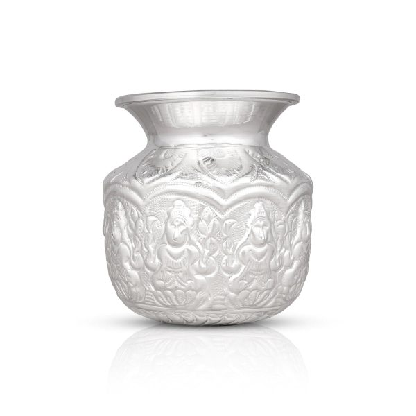 Ashtalakshmi Chombu - 5 x 3.75 Inches | German Silver Lota  Ashtalakshmi Kalasam for Pooja  200 Gms Approx on Sale