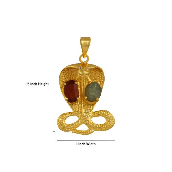 Stone Locket - 1.5 Inches | Nagam Dollar  Snake Locket  Gold Polish Naga Pendant  Jewellery for Men & Women Sale