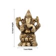 Ganesha Statue - 1.5 x 1 Inches | Vinayagar Statue  Antique Brass Idol for Pooja  100 Gms Approx Discount