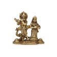 Radha Krishna Murti with Peacock - 4 x 4.5 Inches | Antique Brass Idol  Radha Krishna Idol for Pooja  610 Gms Sale