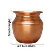 Copper Lota  - 5 x 4.5  Inches |  Kalash Pot  Chombu  Pooja Pot  Kalash for Pooja For Cheap