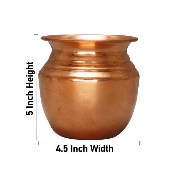 Copper Lota  - 5 x 4.5  Inches |  Kalash Pot  Chombu  Pooja Pot  Kalash for Pooja For Cheap