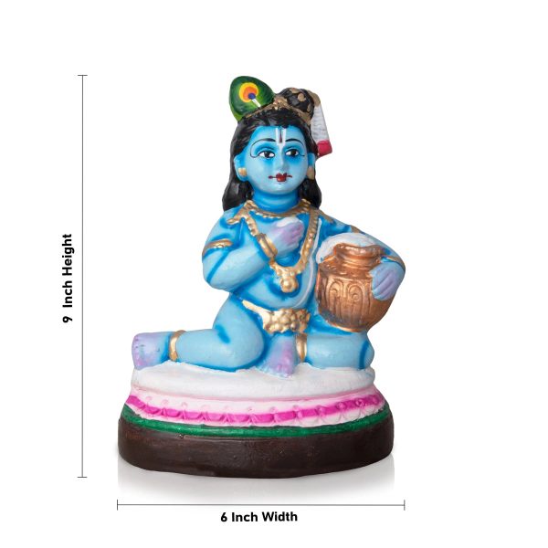 Butter Krishna Clay Golu Bommai - 9 x 6 Inches | Giri Golu Doll  Navaratri Golu Bomma Gombe Bommai Online Sale