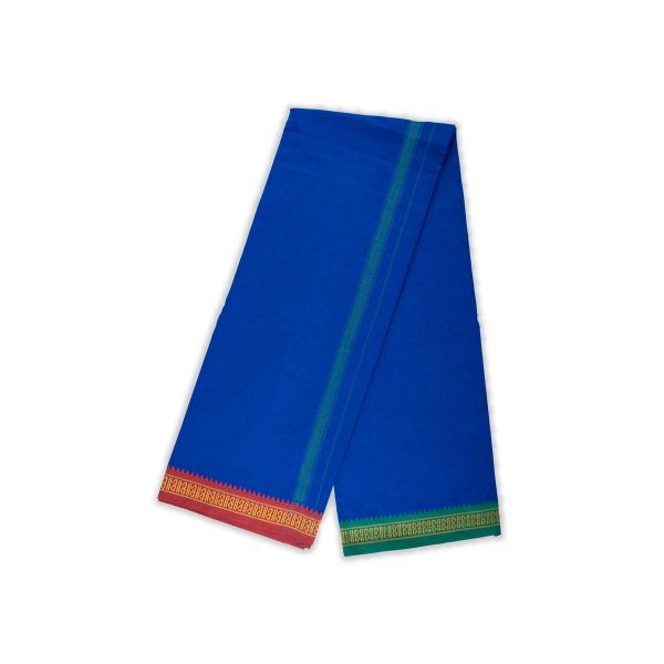 Veshti - 2 Mtrs | Ayyappa Thalapathi Border Dhoti  Blue Colour Vesti for Men Online Hot Sale