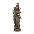 Radha Krishna Statue Pair - 14 x 4.5 Inches | Resin Statue  Brass Polish Radha Krishna Idol for Pooja  2.525 Kgs Online Hot Sale