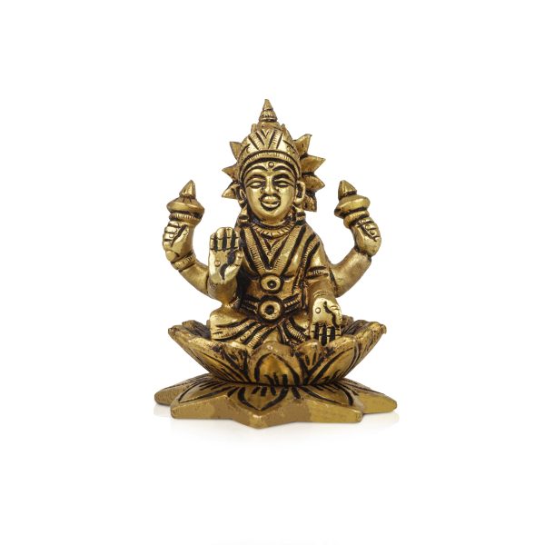 Laxmi Murti  - 3.5 x 2.75 Inches |  Brass Idol  Lakshmi Idol  Lakshmi Murti  Lakshmi Statue for Pooja Online