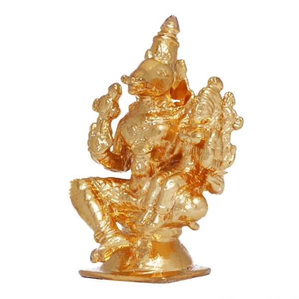 Varaha Lakshmi Idol - 1.5 Inches | Copper Idol  Gold Polish Lakshmi Murti  Varaha Laxmi Statue  Varaha Murti for Pooja Cheap