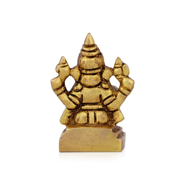 Ganesh Murti - 2 x 1.5 Inches | Ganapati Idol  Antique Brass Idol  Vinayagar Statue for Pooja  160 Gms Approx Fashion