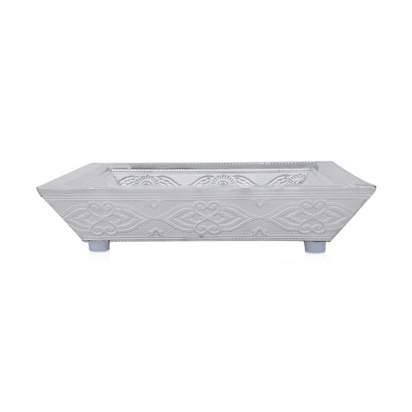 Tray Without Handle - 10 x 7 Inches | Thali Plate  Pooja Plate  Silver Polished Plate for Home Sale