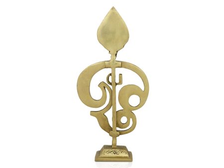 Om Statue - 10.5 x 5 Inches | Antique Brass Murugan Vel  Om Idol for Pooja  700 Gms Approx on Sale