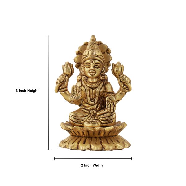 Laxmi Murti  - 3 x 2 Inches |  Brass Idol  Lakshmi Idol  Lakshmi Murti  Lakshmi Statue for Pooja Cheap