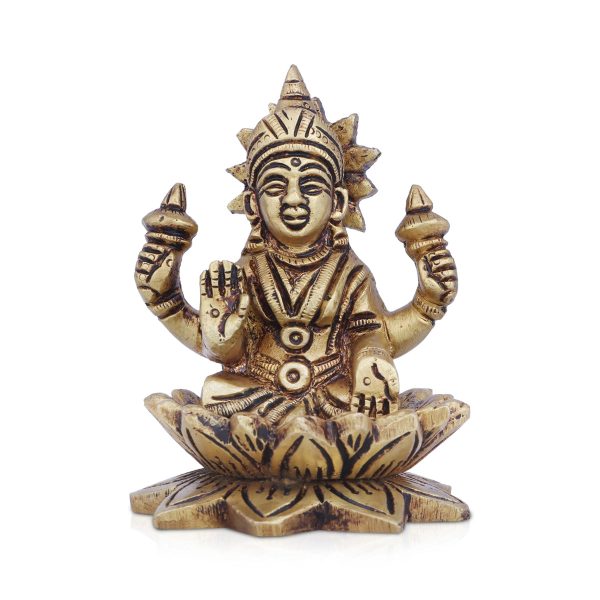 Laxmi Idol - 3.5 x 2 Inches | Antique Brass Idol  Lakshmi Idol for Pooja  420 Gms Approx Online now