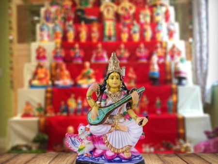 Saraswati Paper Mache Golu Bommai - 17 x 11.5 Inches | Giri Golu Doll  Navaratri Golu Bomma Gombe Bommai Online