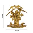 Radha Krishna Murti with Tree - 6.5 x 5.5 Inches | Aluminium Radha Krishna Idol for Pooja For Sale