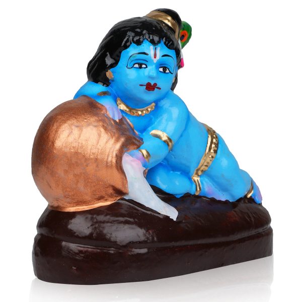 Crawling Krishna with Pot Clay Golu Bommai - 6 x 5 Inches | Giri Golu Doll  Navaratri Golu Bomma Gombe Bommai Online Sale