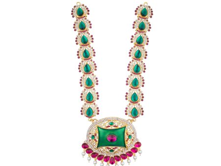 Stone Haram - 14 Inches | Long Stone Necklace  Multi Coloured Stone Jewellery for Deity Online Hot Sale