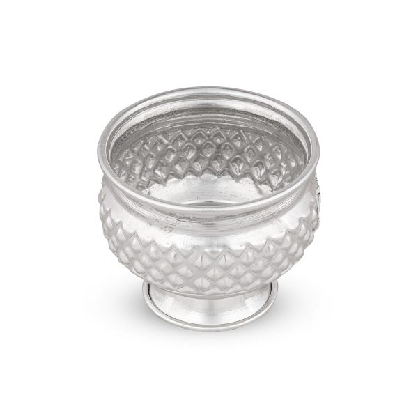 Chandan Cup With Base - 2.5 x 2.75 | German Silver Cup  Chandan Bowl for Pooja  70 Gms Approx Sale