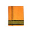 Cotton Veshti - 2 Mtrs | Padayappa Border Dhoti  Orange Colour Vesti for Men Sale