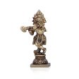 Krishna Murti - 3 x 1.5 Inches | Krishna Statue  Antique Brass Idol  Standing Krishna Idol for Pooja  120 Gms Hot on Sale