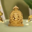 Ganesh Murti Sitting On Simhasan - 5 x 4 Inches | Resin Statue  Gold Polish Vinayaka Idol for Pooja  320 Gms Online Hot Sale