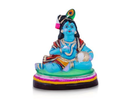 Butter Krishna Paper Mache Golu Bommai - 11 x 9 Inches | Giri Golu Doll  Navaratri Golu Bomma Gombe Bommai on Sale