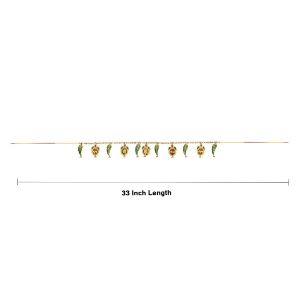 Gold Polish Toran - 33 Inches | Leaf with Beads Design Bandanwar  Aluminium Thoran for Door Decor  205 Gms For Cheap