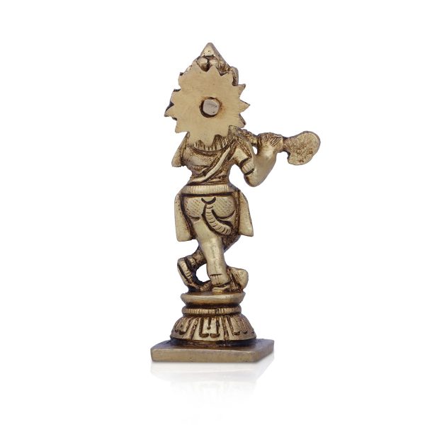 Krishna Murti - 3 x 1.5 Inches | Krishna Statue  Antique Brass Idol  Standing Krishna Idol for Pooja  120 Gms Hot on Sale