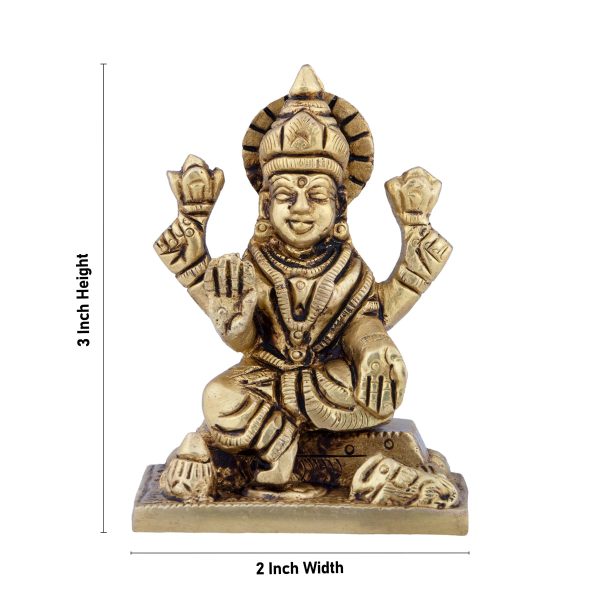 Lakshmi Idol - 3 x 2 Inches | Antique Brass Idol  Lakshmi Murti  Laxmi Idol for Pooja  270 Gms Approx Discount