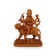 Durga Devi - 9.5 x 6.5 Inches | Durga Statue Sitting On Tiger  Resin Statue  Wooden Finish Durga Murti for Pooja Sale