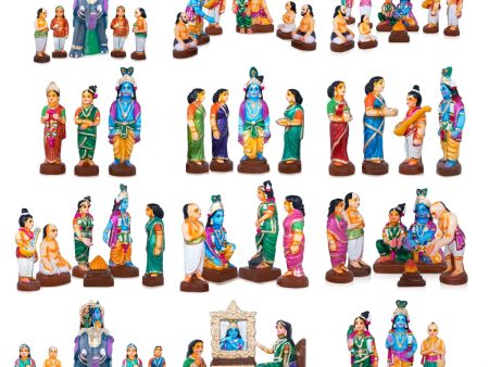 Vaaranam Aayiram Clay Golu Bommai Set - 10 x 8 Inches | Giri Golu Doll  Navaratri Golu Bomma Gombe Bommai For Cheap