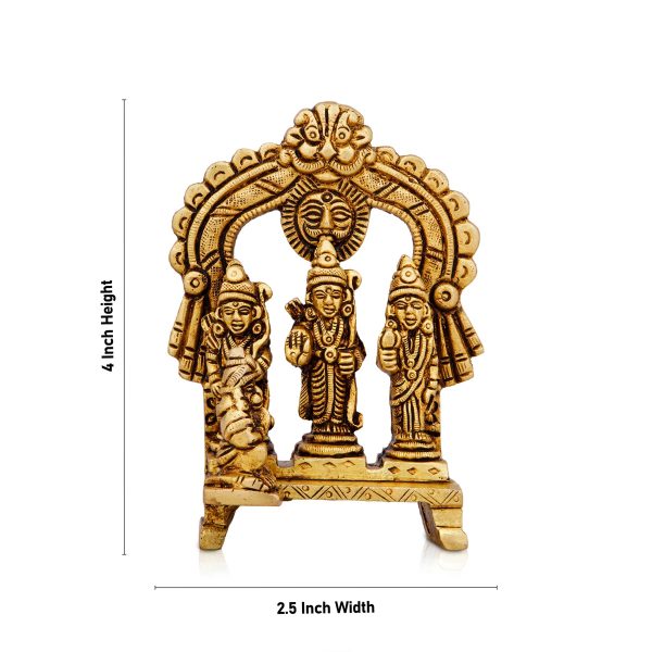 Ram Darbar Murti with Arch - 4 x 2.5 Inches | Antique Brass Idol  Ram Darbar Idol for Pooja  310 Gms Approx Online now