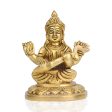 Saraswati Murti  - 5  Inches |  Antique Brass Statue  Saraswati Idol  Saraswati Mata Murti for Pooja Hot on Sale