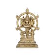 Chakrathazhwar Idol - 7 x 5 Inches | Antique Brass Idol  Chakrathalwar Statue for Pooja  1.040 Kgs Approx For Sale