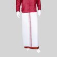 Veshti - 9 x 5 Yards | 7 Kan Mayilkan Border Dhoti  White Colour Vesti for Men For Discount