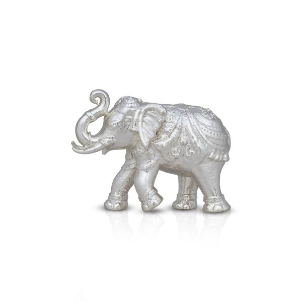 Elephant Statue - 1 x 2 Inches | Copper Idol  Silver Polish Elephant Figurine for Home  55 Gms Approx Discount