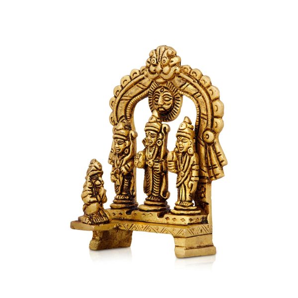 Ram Darbar Murti with Arch - 4 x 2.5 Inches | Antique Brass Idol  Ram Darbar Idol for Pooja  310 Gms Approx Online now