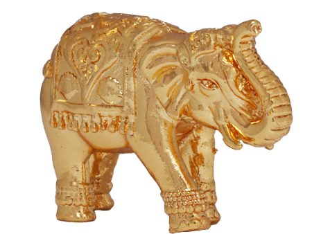 Elephant Statue - 1 x 1.75 Inches | Copper Idol  Gold Polish Elephant Figurine for Home  55 Gms Approx Supply