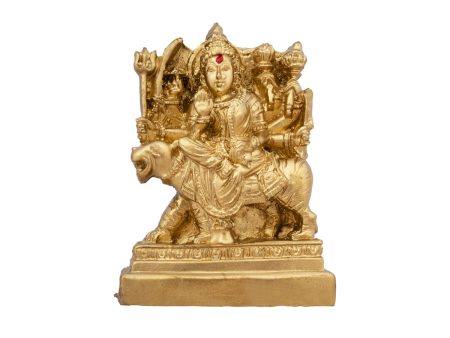 Durga Murti - 3 x 2 Inches | Resin Statue  Gold Polish Durga Mata for Pooja  80 Gms Approx Discount