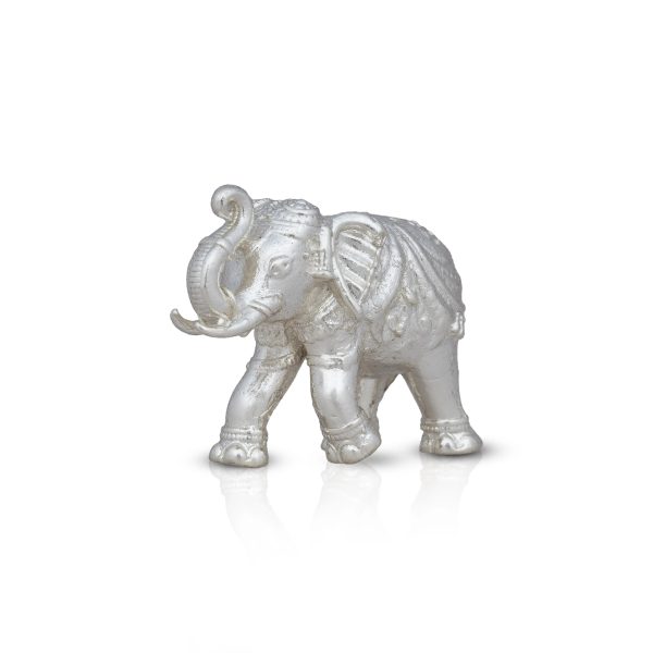 Elephant Statue - 1 x 2 Inches | Copper Idol  Silver Polish Elephant Figurine for Home  55 Gms Approx Discount