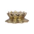 Antique Brass Chowki - 1 x 2.5 Inches | Lotus Design Peetham  Pooja Aasan for Deity  405 Gms Approx Fashion